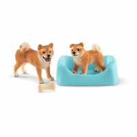 Farm World Shiba Inu Mother And Puppy Toy Figure