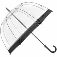 Fulton Birdcage Umbrella With Plain Border Black Чадъри за дъжд