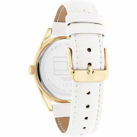 Tommy Hilfiger Tommy Hilfiger women's watch with a white leather strap  Бижутерия