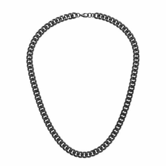 Fabric Curb Chain Necklace Гънметал Бижутерия
