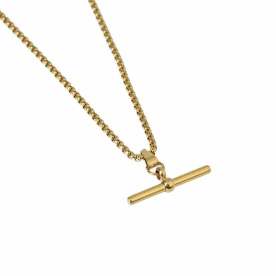 Fabric Men's T Bar Metal Chain Necklaces  