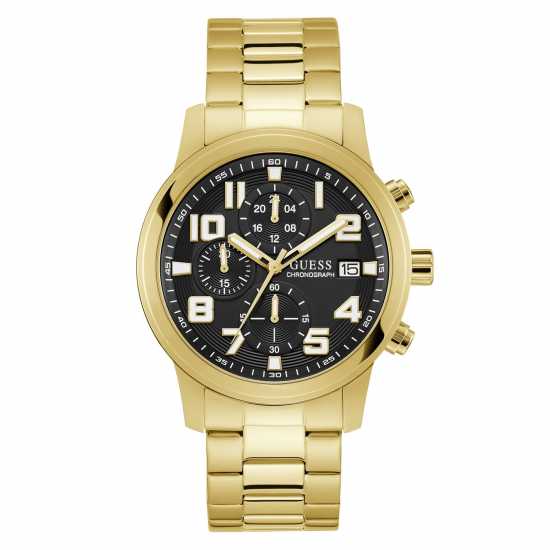 Guess Atticus Watch Черно/Злато Часовници