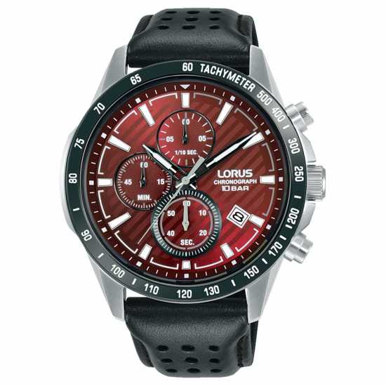 Lorus Мъжки Часовник Chronograph Analogue Watch Mens Червен/Черен Часовници
