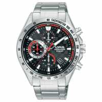 Lorus Мъжки Часовник Chronograph Analogue Watch Mens Червен/сребрист Часовници