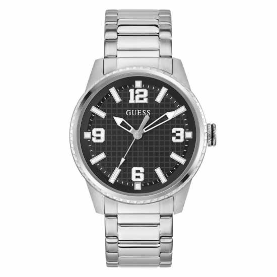 Guess Men's Varsity Analogue Quartz Watch Black/Silver 