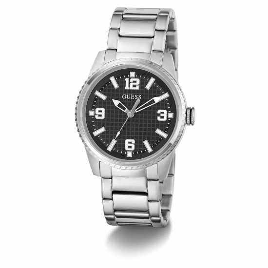Guess Men's Varsity Analogue Quartz Watch Black/Silver 