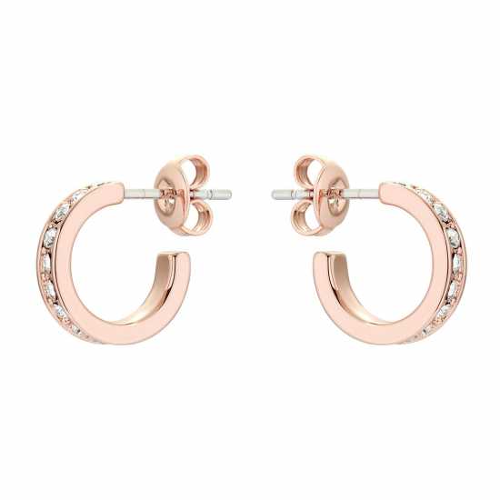 Ted Baker Seenita Crystal Small Hoop Earrings For Women Rose Gold Бижутерия