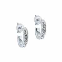 Ted Baker Seenita Crystal Small Hoop Earrings For Women Silver Бижутерия