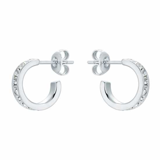 Ted Baker Seenita Crystal Small Hoop Earrings For Women Silver Бижутерия