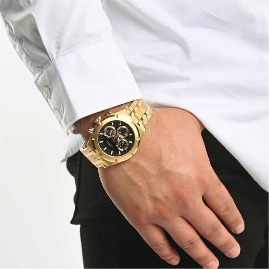 Guess Gents Gold Watch With Black Dial Guess Gents Gold Watch With Black Dial
