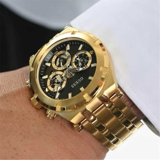Guess Gents Gold Watch With Black Dial Guess Gents Gold Watch With Black Dial