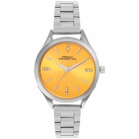 French Connection Connection Stella Maris Yellow Round Dial Womens Analogue Watch  Часовници