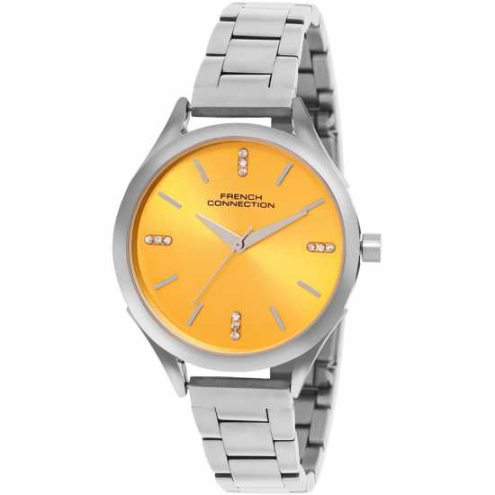 French Connection Connection Stella Maris Yellow Round Dial Womens Analogue Watch  Часовници