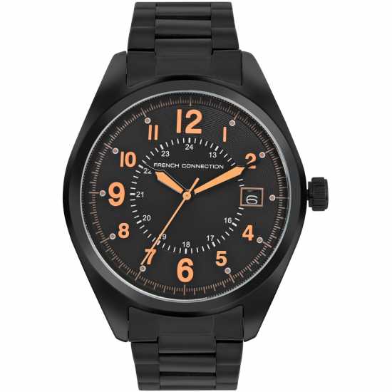 French Connection Connection Mega Round Analog Watch For Men Black Часовници