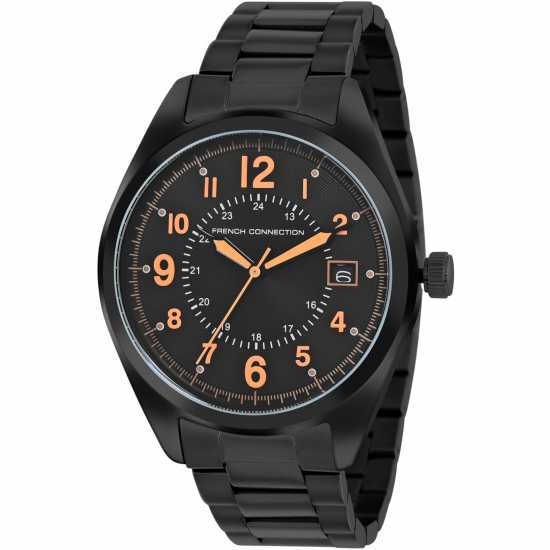 French Connection Connection Mega Round Analog Watch For Men Black Часовници