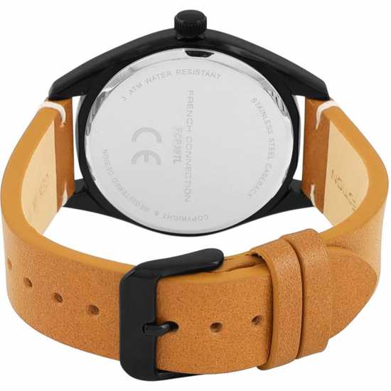 French Connection Connection Mega Round Analog Watch For Men Black Часовници