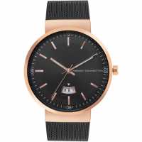 French Connection Connection Jake Round Analog Watch For Men Black Часовници