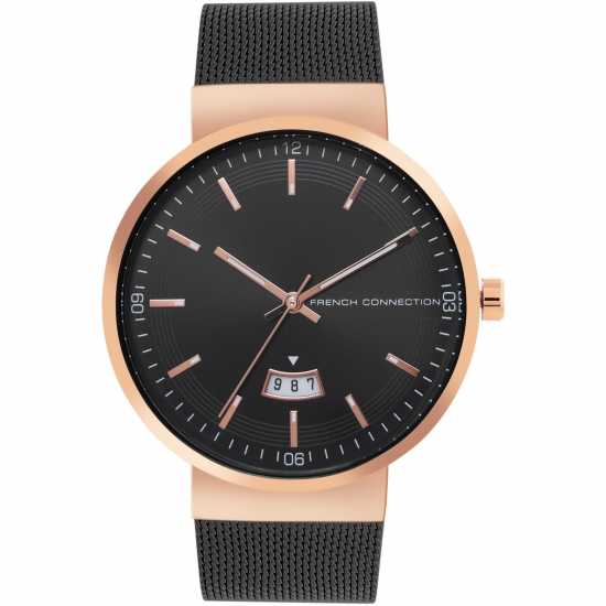 Часовници French Connection Connection Jake Round Analog Watch For Men Black French Connection Connection Jake Round Analog Watch For Men Black Часовници