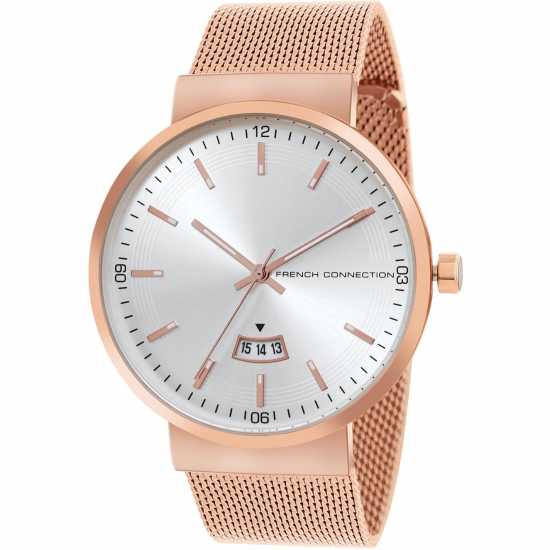 Часовници French Connection Connection Jake Round Analog Watch For Men Silver French Connection Connection Jake Round Analog Watch For Men Silver Часовници