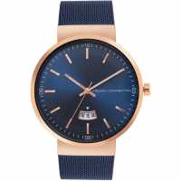 French Connection Connection Jake Round Analog Watch For Men Blue Часовници