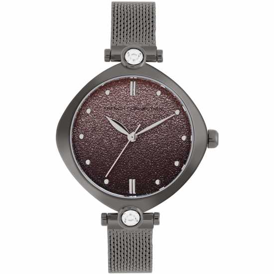 French Connection Connection Sheen Shimmer Round Analog Watch With Mesh Strap For Women Grey Часовници