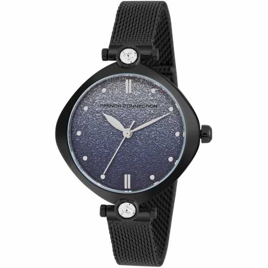 French Connection Connection Sheen Shimmer Round Analog Watch With Mesh Strap For Women Blue Часовници