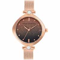 French Connection Connection Sheen Shimmer Round Analog Watch With Mesh Strap For Women Blue Часовници