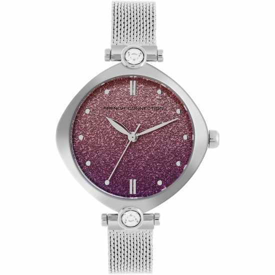 French Connection Connection Sheen Shimmer Round Analog Watch With Steel Mesh Strap For Women  Часовници