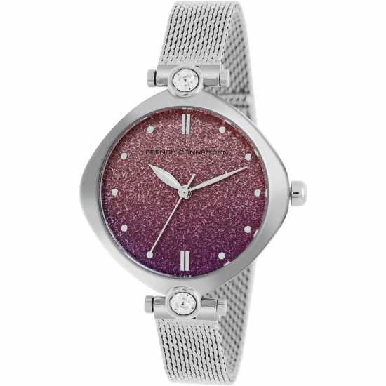 French Connection Connection Sheen Shimmer Round Analog Watch With Steel Mesh Strap For Women  Часовници