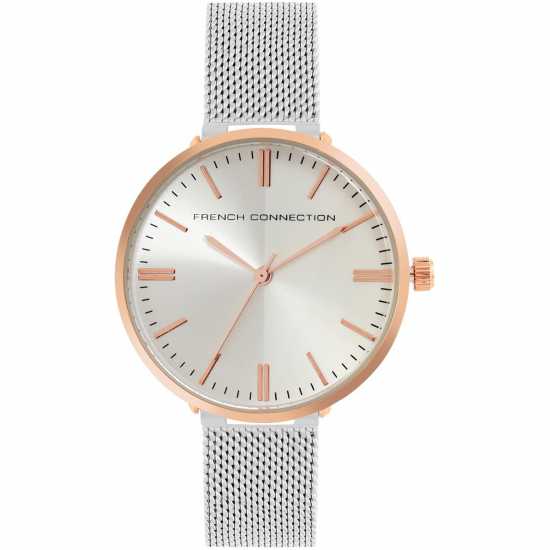 French Connection Мъжки Ръчен Часовник Connection Stainless Steel Analog Silver Dial Womens Watch French Connection Мъжки Ръчен Часовник Connection Stainless Steel Analog Silver Dial Womens Watch