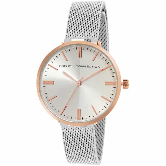 French Connection Мъжки Ръчен Часовник Connection Stainless Steel Analog Silver Dial Womens Watch French Connection Мъжки Ръчен Часовник Connection Stainless Steel Analog Silver Dial Womens Watch