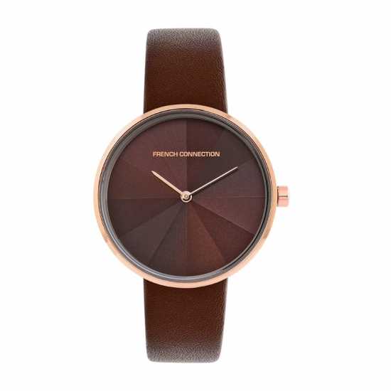 French Connection Connection Womens Analog Watch Brown Strap  Часовници