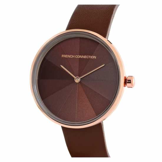 French Connection Connection Womens Analog Watch Brown Strap  Часовници