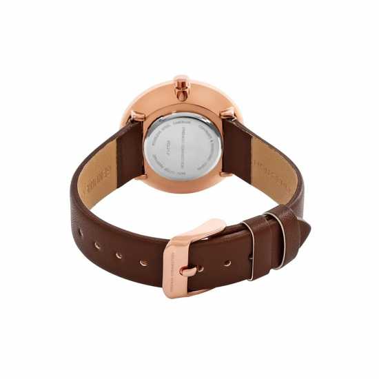 French Connection Connection Womens Analog Watch Brown Strap  Часовници