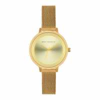 French Connection Мъжки Ръчен Часовник Connection Stainless Steel Analog Gold Dial Womens Watch  Часовници