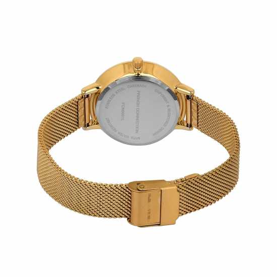 French Connection Мъжки Ръчен Часовник Connection Stainless Steel Analog Gold Dial Womens Watch  Часовници