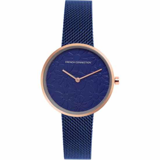 French Connection Connection Womens Fleur Analog Watch Blue Strap  Часовници