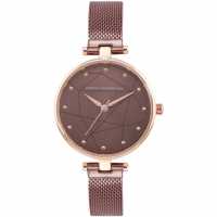 French Connection Connection Womens Analog Watch Brown Strap  Часовници