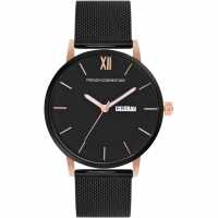 French Connection Connection Mens Analog Watch Black Strap  Часовници