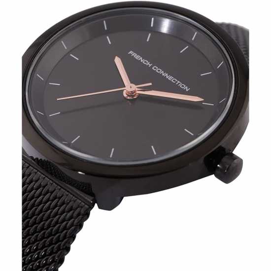 French Connection Connection Womens Analog Watch Black Strap  Часовници