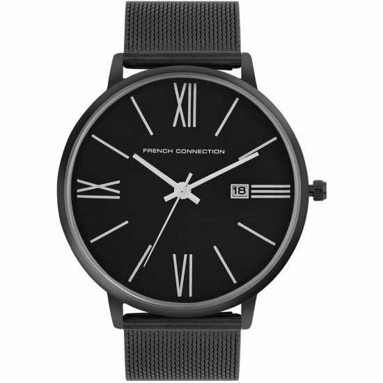 French Connection Connection Heritage Black Round Analog Watch For Men  Часовници