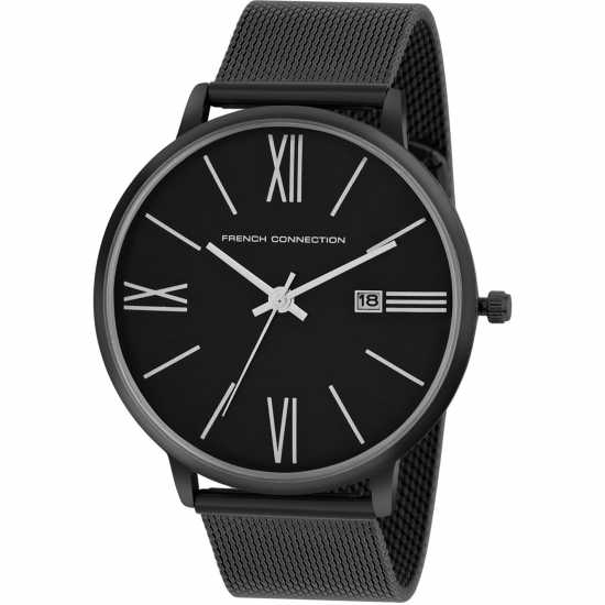 French Connection Connection Heritage Black Round Analog Watch For Men  Часовници