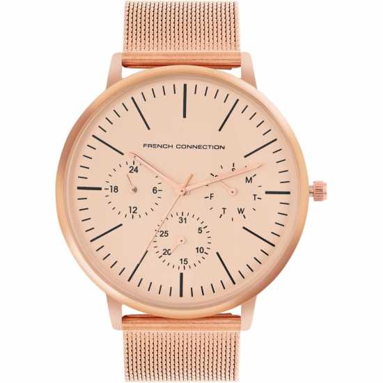French Connection Connection Mario Rose Gold Round Analog Watch For Men  Часовници