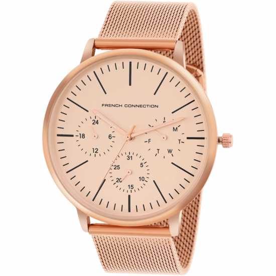 French Connection Connection Mario Rose Gold Round Analog Watch For Men  Часовници