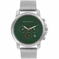 French Connection Connection Czar Green Round Analog Watch With Silver Strap For Men  Часовници