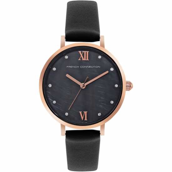 French Connection Connection Serene Mop Black Round Analog Watch For Women  Часовници