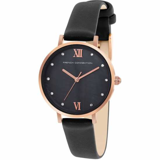 French Connection Connection Serene Mop Black Round Analog Watch For Women  Часовници
