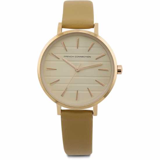 Часовници French Connection Connection Tan Round Analog Watch For Women French Connection Connection Tan Round Analog Watch For Women Часовници