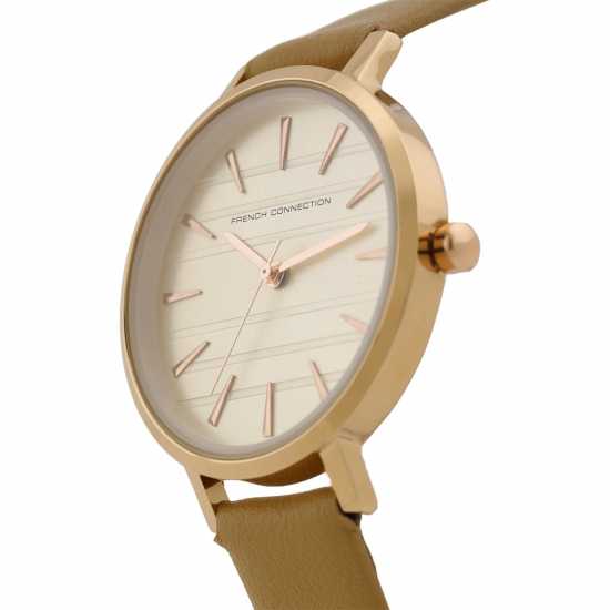 Часовници French Connection Connection Tan Round Analog Watch For Women French Connection Connection Tan Round Analog Watch For Women Часовници