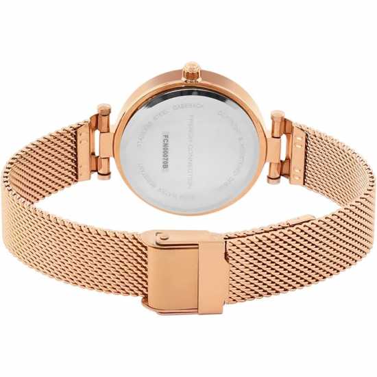 Часовници French Connection Connection Haven Silver Round Analog Watch With Rose Gold Strap For Women French Connection Connection Haven Silver Round Analog Watch With Rose Gold Strap For Women Часовници